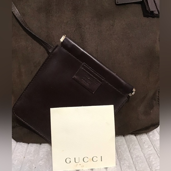 Gucci Suede Leather Bag W/ Attached Pouch - Picture 10 of 16